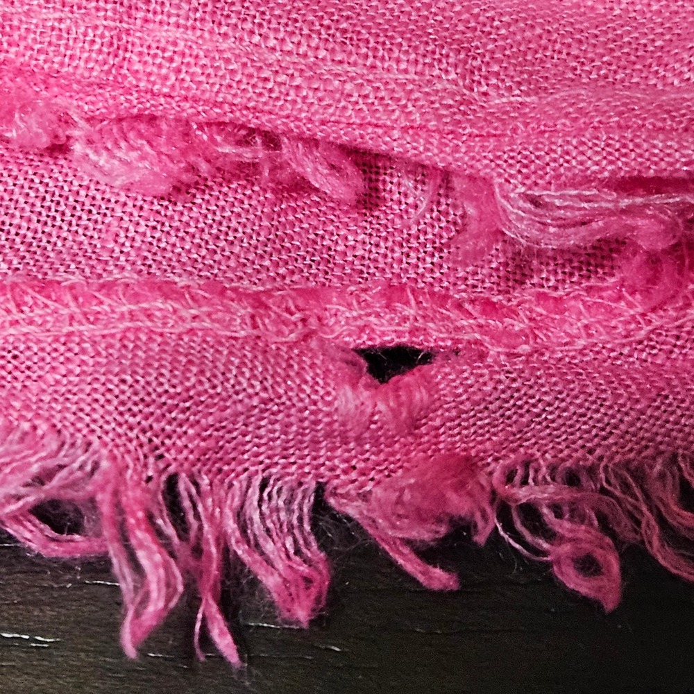 Charlie B 100% Linen Tank Top M Pink Frayed Hem Square Neck‎ Summer Coastal Boho - Picture 11 of 11